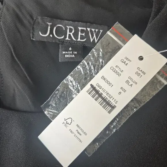 J. Crew Long A-line Dress in Drapey Crepe Size 6 NWT - Picture 5 of 7